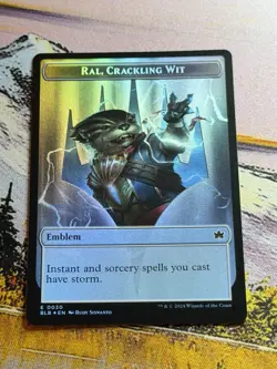 Ral, Crackling Wit Emblem, Bushy Bodyguard Foil Token MTG, Bloomburrow Token NM - Image 3