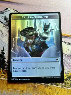 Ral, Crackling Wit Emblem, Bushy Bodyguard Foil Token MTG, Bloomburrow Token NM - Image 5