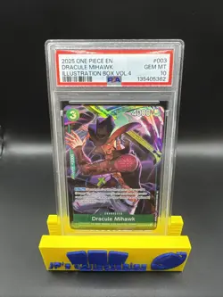 2025 ONE PIECE PROMOS #ST12-003 DRACULE MIHAWK ILLUSTRATION BOX VOL.4 PSA 10 - Image 1