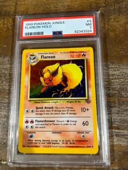 Pokemon 1999 Jungle FLAREON Holo #3 PSA 7 Near Mint RARE - Image 1