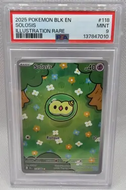 Solosis 2025 Pokemon Black Bolt English Illustration Rare #118/086 PSA 9 MINT - Image 1
