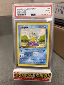 1999 Pokemon FRENCH 1st Edition Base Set Carapuce 63/102 PSA 9 - Squirtle - Image 1