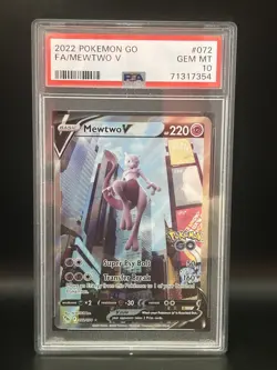 2022 Pokemon Go Mewtwo V (Alternate Full Art) 072/078 Holo Gem Mint PSA 10 - Image 1