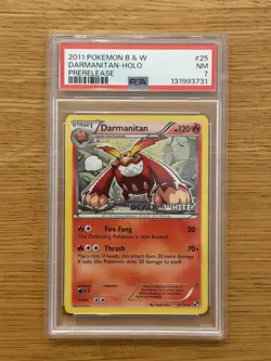 2011 POKEMON B&W PRERELEASE #25 DARMANITAN-HOLO PSA 7 - Image 1