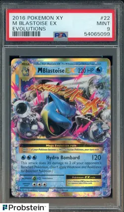 2016 Pokemon XY Evolutions #22 M Blastoise Ex PSA 9 MINT - Image 1