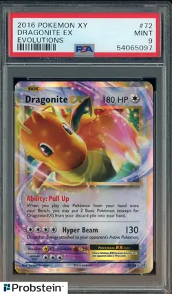 2016 Pokemon XY Evolutions #72 Dragonite Ex PSA 9 MINT - Image 1