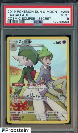 2019 Pokemon Sun & Moon Cosmic Eclipse Secret #244 FA Gallade PSA 9 MINT - Image 1