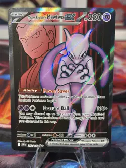 Pokemon 2025 SV Destined Rivals Team Rocket’s Mewtwo EX 213/182 Ultra Rare NM - Image 1