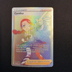 Candice 204/195 Secret Rare Full Art Rainbow Holo Pokemon Silver Tempest TCG NM - Image 1