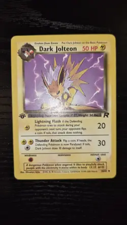 Pokemon TCG Dark Jolteon 38/82 Team Rocket 1st Edition WOTC LP Vintage - Image 1