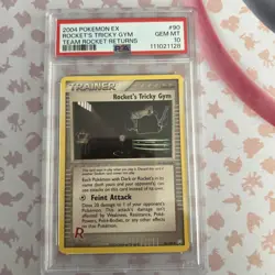PSA 10 Gem Mint Rocket's Tricky Gym 2004 EX Team Rocket Returns #90 - Image 1