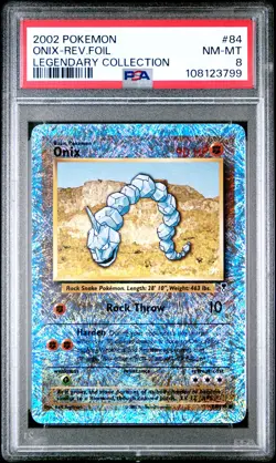 Onix Reverse Holo 84/110 Legendary Collection Pokemon PSA 8 - Image 1
