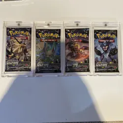 Pokemon TCG Sun and Moon Ultra Prism 4x Booster Packs Complete Art Set Sealed - Image 1