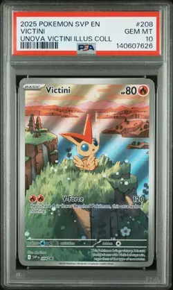 2025 Pokemon SVP 208 Victini PSA 10 Graded Illustration Rare Promo Unova 626 - Image 1