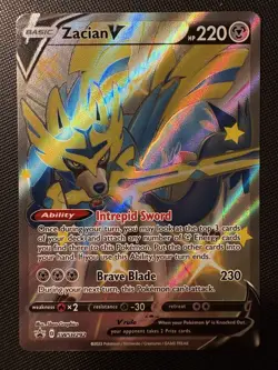 2023 Pokemon Sword & Shield Zacian V SWSH292 SHINY FULL ART BLACK STAR PROMO! - Image 1