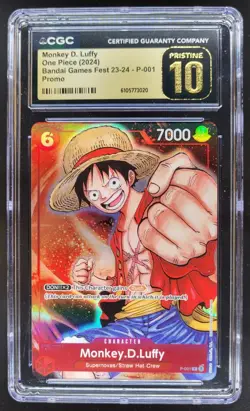 2024 ONE PIECE CCG MONKEY D. LUFFY PROMO BANDAI FEST P-001 CGC 10 PRISTINE D RC7 - Image 1