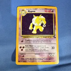 Pokemon TCG Hypno English LP/MP 8/62 Fossil Holo Rare Vintage Card - Image 1