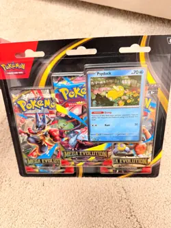 Pokemon TCG Mega Evolution Triple Blister Pack- Psyduck - New and Factory Sealed - Image 1