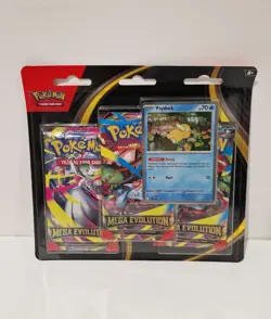 Pokemon TCG Mega Evolution Psyduck Triple Blister Pack- New and Factory Sealed - Image 1