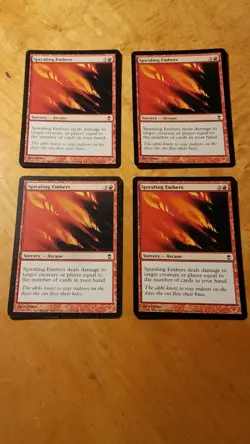 4 Spiraling Embers Magic the Gathering MTG Saviors Of Kamigawa x4 4x Playset - Image 1