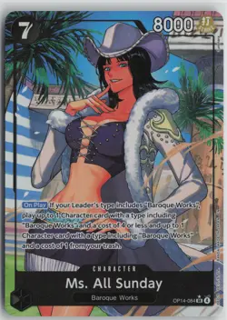 Ms. All Sunday (Alternate Art) SR The Azure Sea's Seven OP14-084 NM - Image 1