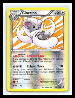 💥 Cinccino 105/113 Legendary Treasures Reverse Holo Rare Pokemon TCG 2013 - Image 1