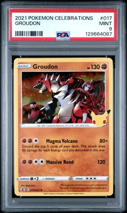 2021 POKEMON CELEBRATIONS #017 GROUDON PSA 9 - Image 1