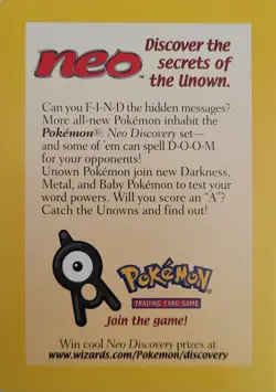 Pokemon Neo Discovery The Secrets Of The Unown Promo Card - Image 1