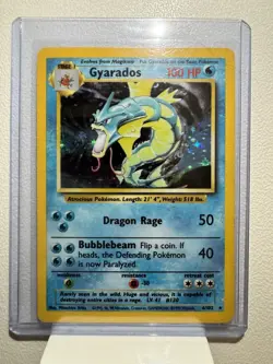 1999 Gyarados 6/102 Pokemon Card TCG Base Set Unlimited Holo Rare - Image 1