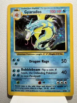 1999 Gyarados 6/102 Pokemon Card TCG Base Set Unlimited Holo Rare - Image 2