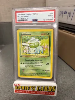 1999 Pokemon FRENCH 1st Edition Base Set Bulbizarre-Bulbasaur 44/102 PSA 9 MINT - Image 1