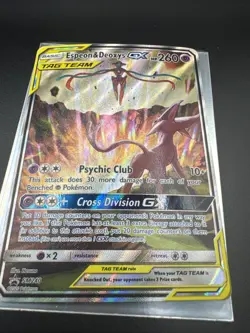 Pokemon TCG Espeon & Deoxys GX SM240 Black Star Promo Holo - Image 1