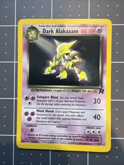 Pokemon Dark Alakazam TCG 1/82 Unlimited Holo Rare Near Mint - Image 1