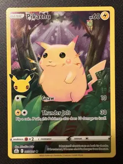 2021 Pokemon SWSH Celebrations Pikachu 005/025 25th Anniversary BLACK STAR PROMO - Image 1