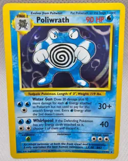 Poliwrath 13/102 POKEMON 1999 Base Set Holo TCG HP Heavy Play - Image 1