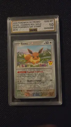 2025 SV PROMO EEVEE #074🔥 COSMOS REVERSE HOLO 2025 POKEMON DAY STAMP 🔥 - Image 1