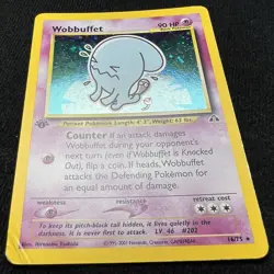 Wobbuffet 16/75 Neo Discovery 1st Edition Holo Rare Pokemon Card WOTC - MP/HP - Image 4