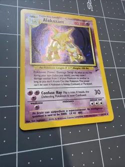 Alakazam Holo 1/130 Rare Base Set 2 WOTC Pokemon TCG Card, Near Mint Condition - Image 2