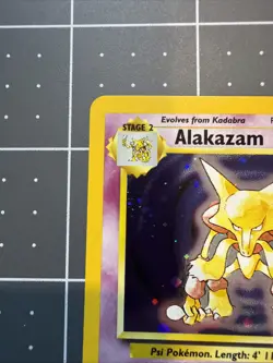 Alakazam Holo 1/130 Rare Base Set 2 WOTC Pokemon TCG Card, Near Mint Condition - Image 4