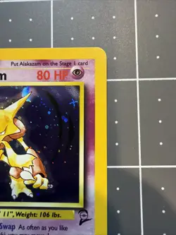 Alakazam Holo 1/130 Rare Base Set 2 WOTC Pokemon TCG Card, Near Mint Condition - Image 5
