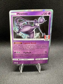NM - Pokemon TCG Mewtwo KFC Promo Card Bahasa Indonesia Language, Holo 184/Sm-P - Image 1