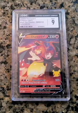 🔥Lance's Charizard V Pokemon Card CGC 9 MINT Black Star Promo #SWSH133 (2021)✨ - Image 1