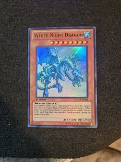 Yugioh White Night Dragon LCGX-EN205 Ultra Rare 1st Ed - Image 1