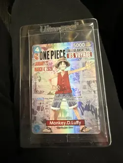 One Piece Monkey D Luffy College Basketball Promo Card Sealed - Rutgers - Image 1