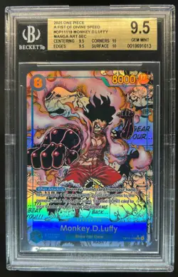 2025 One Piece Fist Divine Speed Monkey D Luffy Manga Alt Art #OP11-118 BGS 9.5 - Image 1
