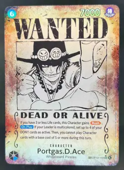 2025 One Piece Carrying On His Will Portgas D Ace Wanted Poster #OP13-119 - Image 1