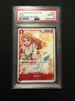 ONE PIECE SUPER PRE RELEASE ST01-007 NAMI - PSA 10 - Image 1