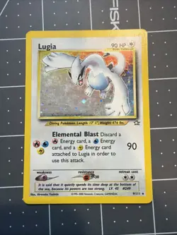 Pokemon TCG Lugia Neo Genesis Holo Rare Card 9/111 MP Condition - Image 1