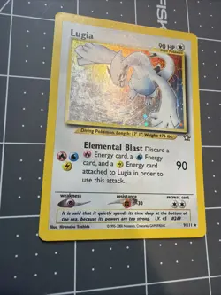 Pokemon TCG Lugia Neo Genesis Holo Rare Card 9/111 MP Condition - Image 2