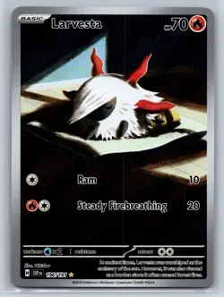 Pokemon Card TCG SV08: Surging Sparks Larvesta 196/191 Illustration Rare NM/M - Image 1